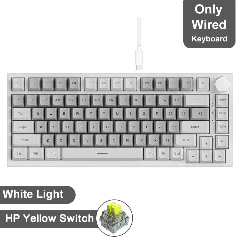 Ak820/Ak820Pro Gaming Mechanical Keyboard Bluetooth 5.1/Wireless/C-Wired Customized Keyboard with Knob Hot Swapping Gasket