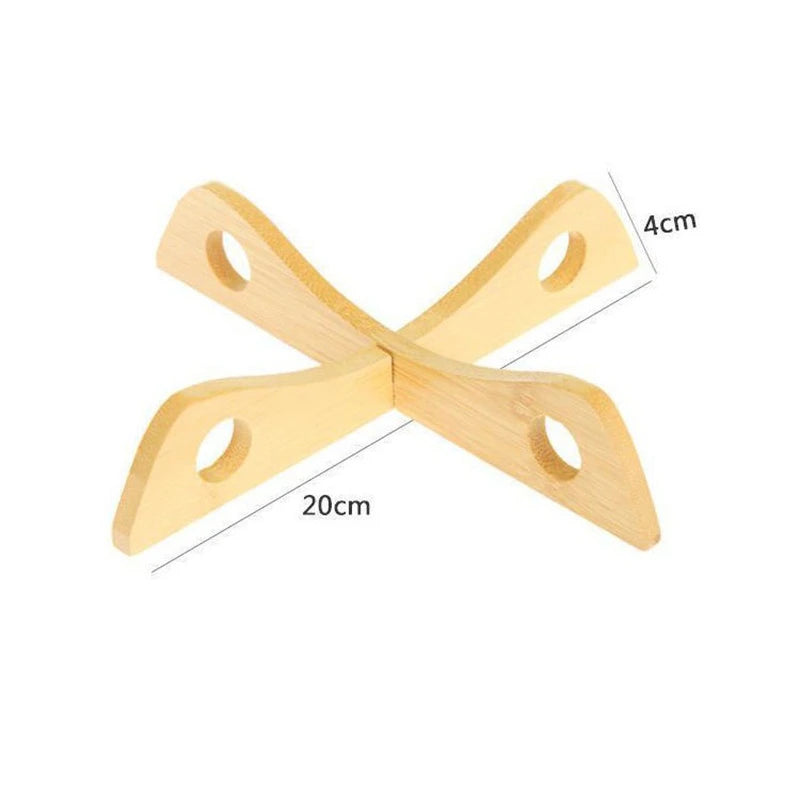 Cross Tray Holder Wooden Removable Table Mat Anti-Heat Steam Table Mat Household Kitchen Anti-Slip Wooden Mat Gadget