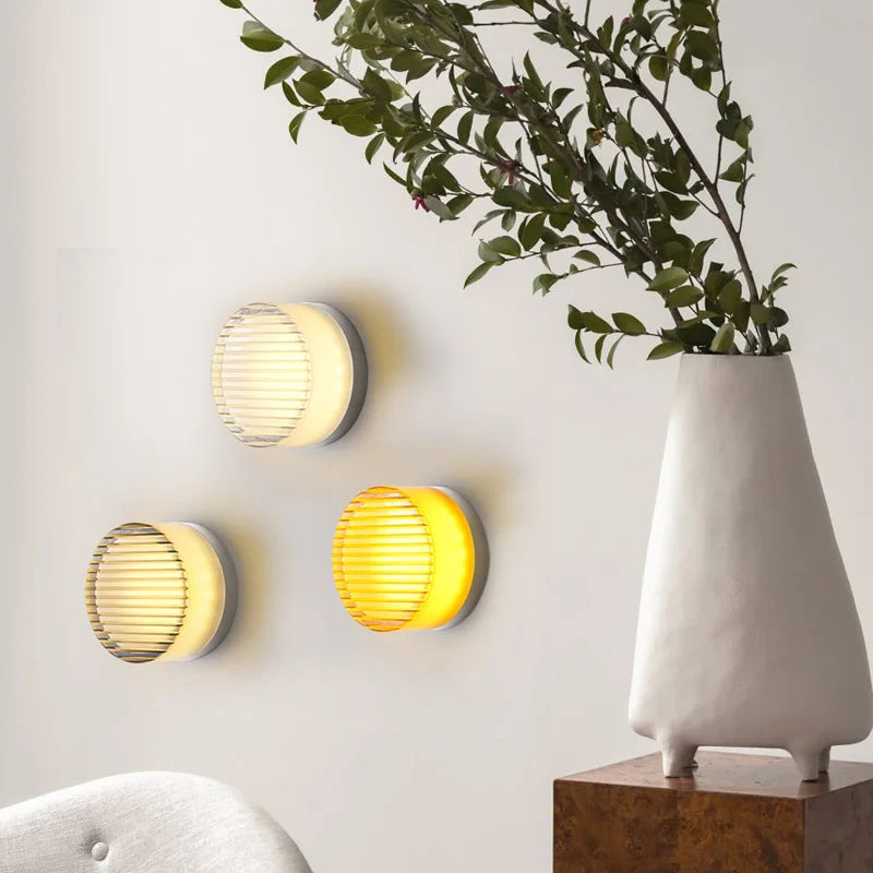 Nordic LED Minimalist Circular Wall Lamp Decoration Personality Acrylic Small Background Bedroom Indoor Hotel Wall Lighting