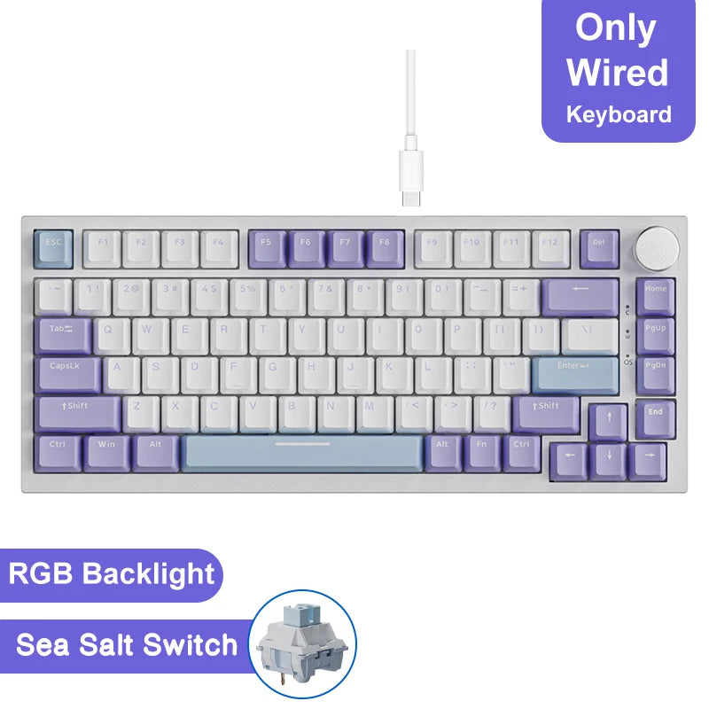 Ak820/Ak820Pro Gaming Mechanical Keyboard Bluetooth 5.1/Wireless/C-Wired Customized Keyboard with Knob Hot Swapping Gasket