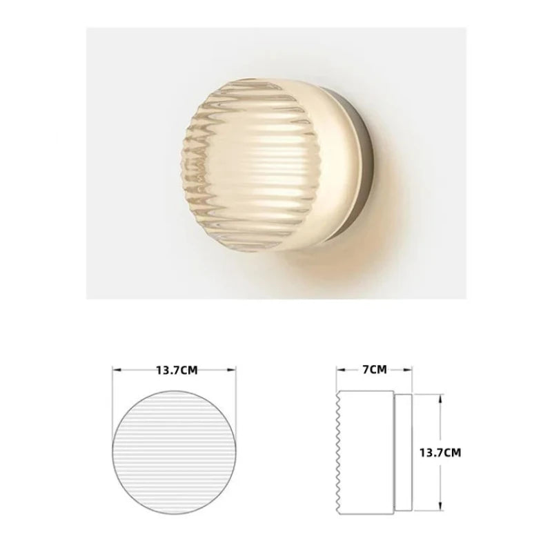 Nordic LED Minimalist Circular Wall Lamp Decoration Personality Acrylic Small Background Bedroom Indoor Hotel Wall Lighting