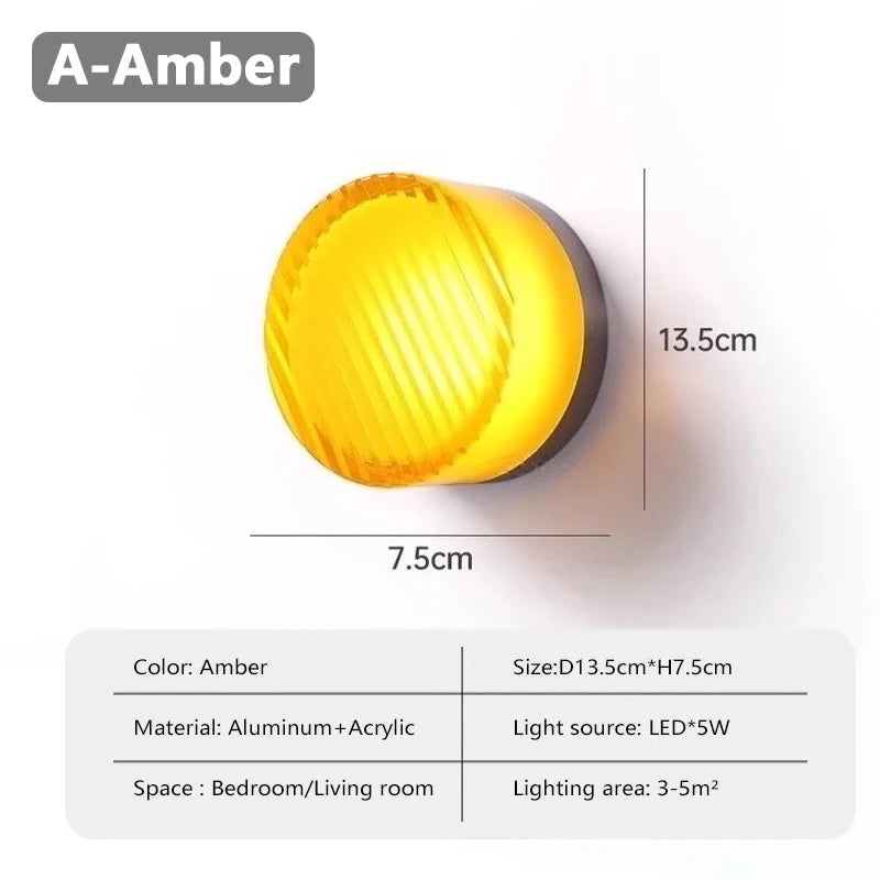 Nordic LED Minimalist Circular Wall Lamp Decoration Personality Acrylic Small Background Bedroom Indoor Hotel Wall Lighting