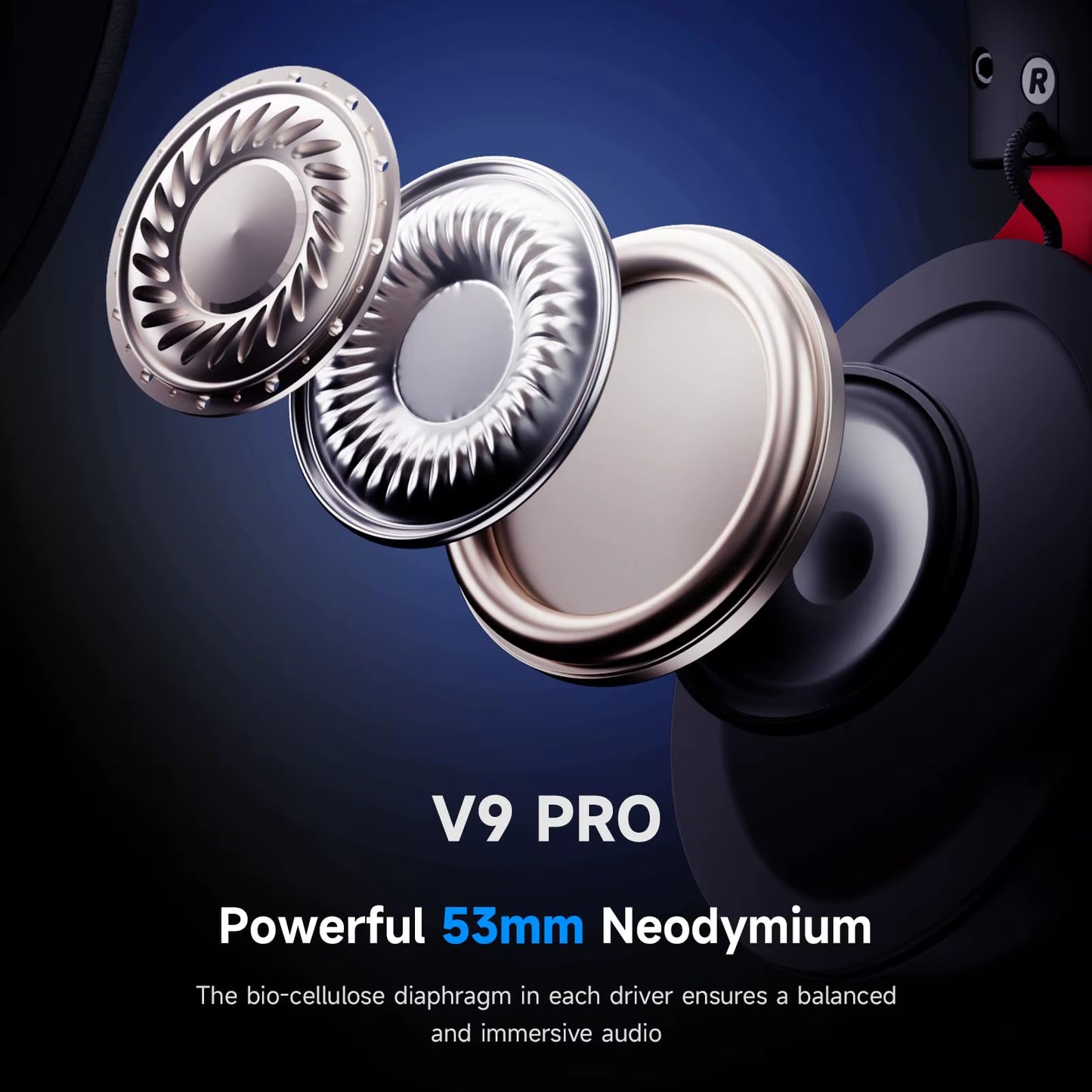 V9 Pro Wireless Gaming Headset Surround Sound Headphones Noise Canceling Mic Low Latency Lightweight for PS5 PC SWITCH