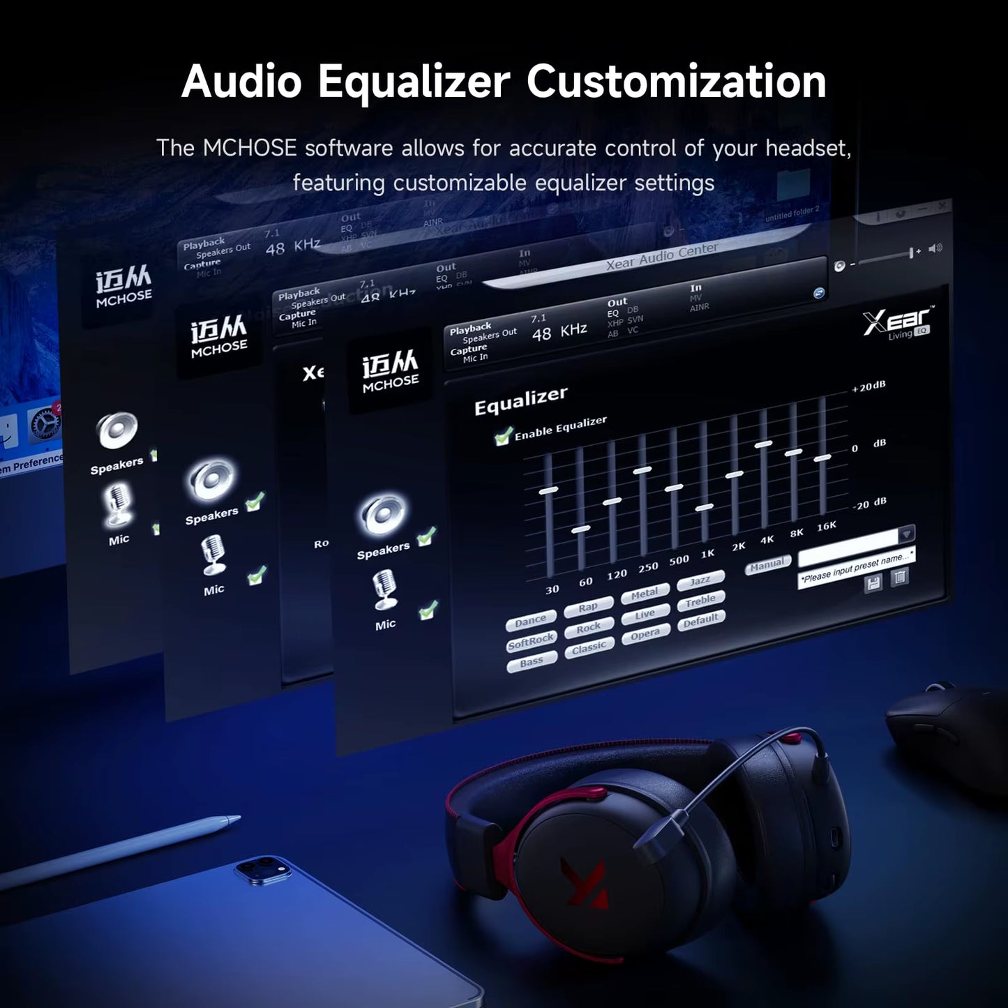 V9 Pro Wireless Gaming Headset Surround Sound Headphones Noise Canceling Mic Low Latency Lightweight for PS5 PC SWITCH