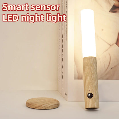 Night Light Motion Sensor Night Lights Rechargeable Wall Sconces Magnetic Wall Lights Wooden Wall Lighting for Bedroom Stair