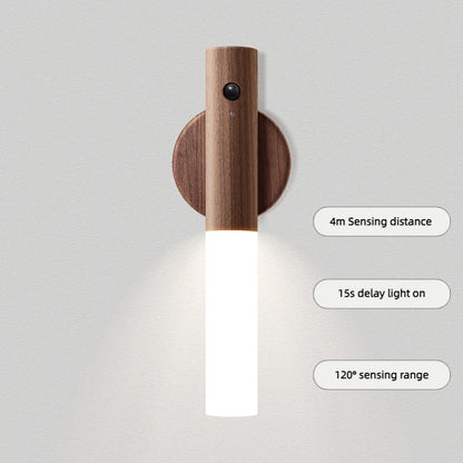 Night Light Motion Sensor Night Lights Rechargeable Wall Sconces Magnetic Wall Lights Wooden Wall Lighting for Bedroom Stair