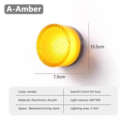 Nordic LED Minimalist Circular Wall Lamp Decoration Personality Acrylic Small Background Bedroom Indoor Hotel Wall Lighting